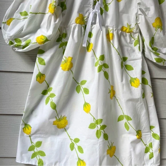 Christian Dior | Handmade Vintage Christian Dior Yellow Roses Dress SKU 07066 - Picture 10 of 15